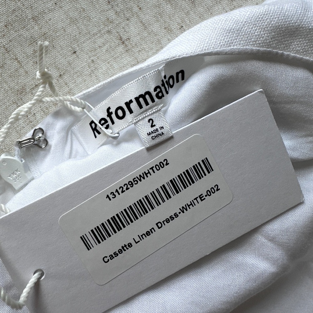 NWT Reformation Cassette White Linen Maxi Dress LWD Size 2 - Picture 3 of 9